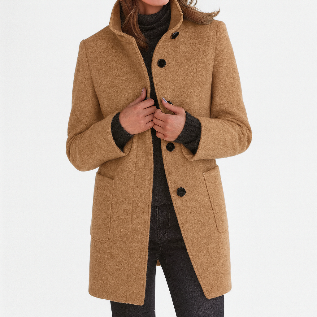 PETRA | Coat with stand collar - Liora Melbourne