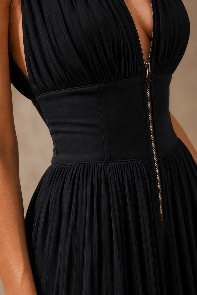 CAELIA | Wide-leg jumpsuit with pleated front - Liora Melbourne