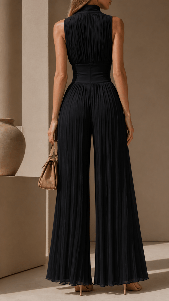 CAELIA | Wide-leg pleated jumpsuit - Liora Melbourne