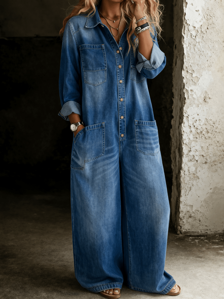 LENA | Jumpsuit with patch pockets - Liora Melbourne