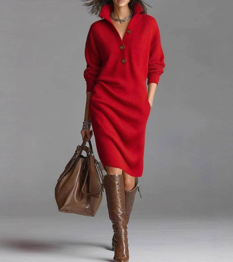 DAMARIS | Fitted knit midi dress