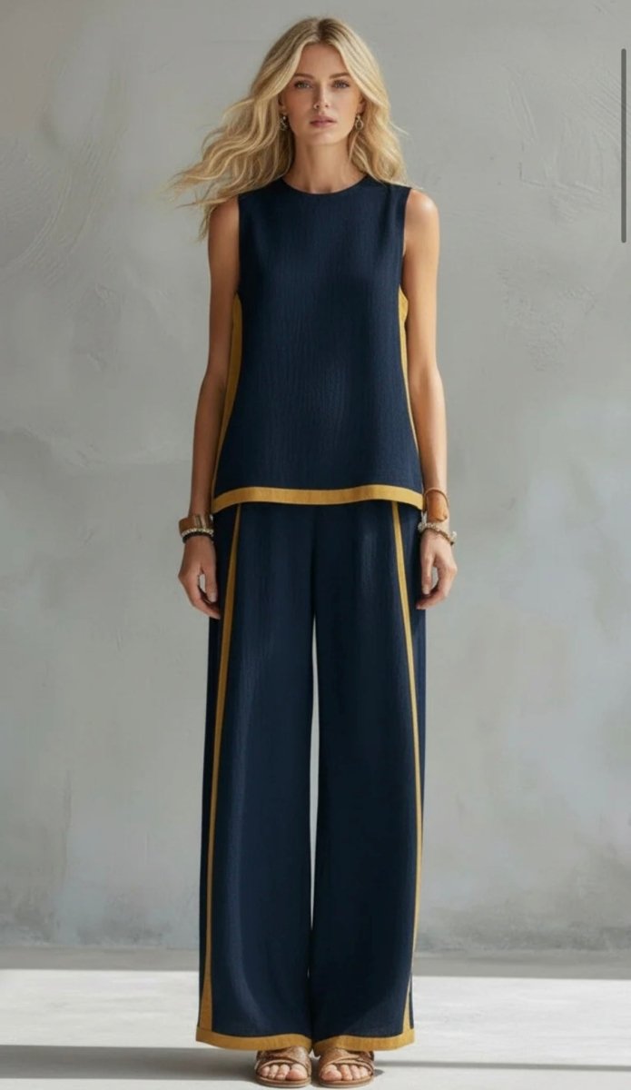 LESLIE | Linen set with wide-leg pants - Liora Melbourne