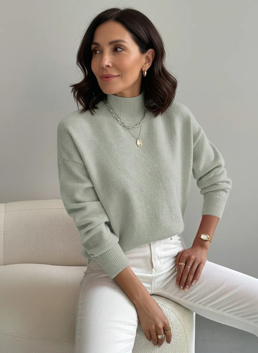 ELEANOR | Polo neck jumper with ribbed cuffs - Liora Melbourne