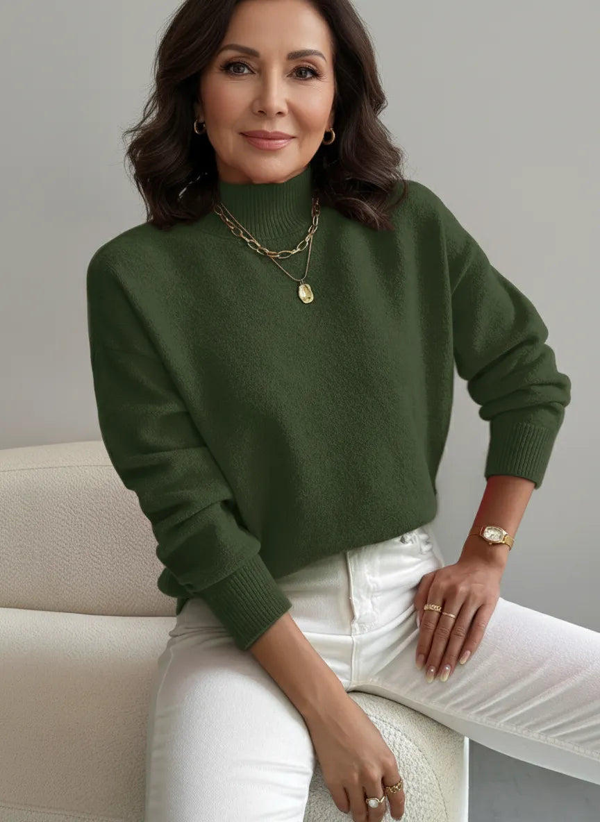 ELEANOR | Polo neck jumper with ribbed cuffs - Liora Melbourne
