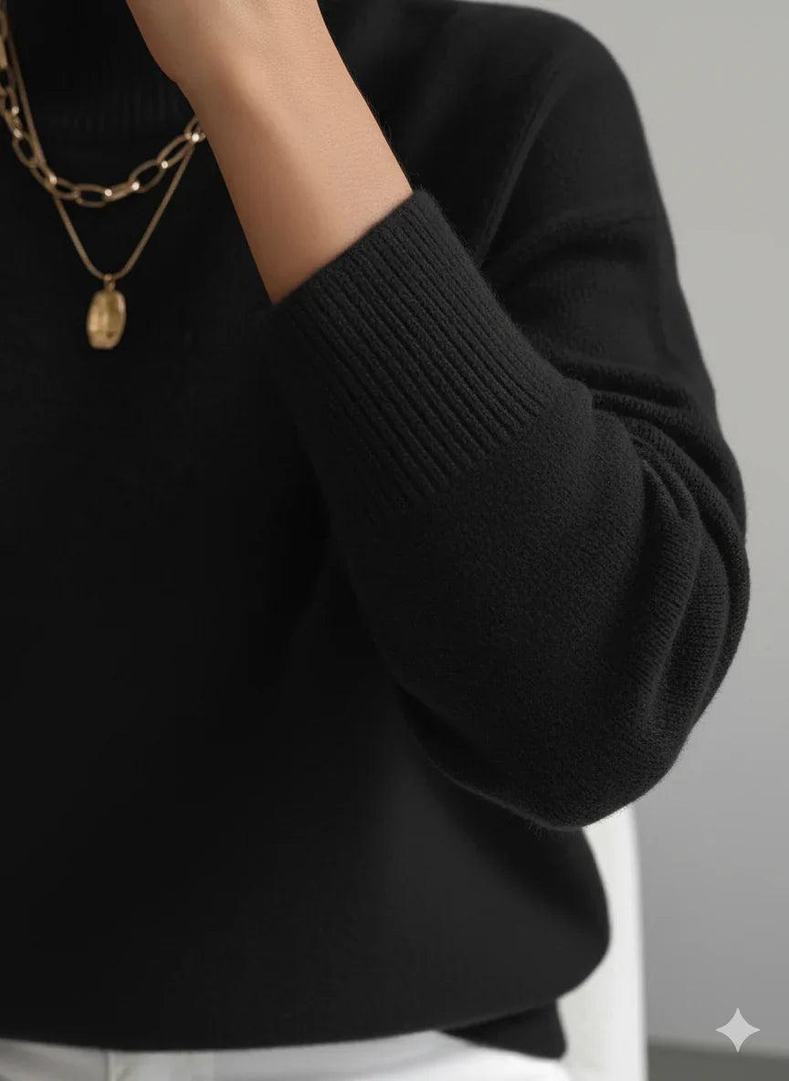 ELEANOR | Polo neck jumper with ribbed cuffs - Liora Melbourne