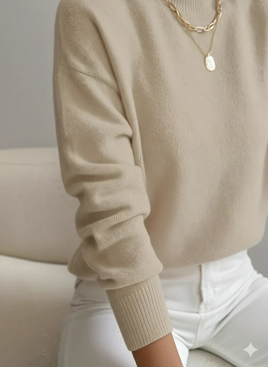 ELEANOR | Polo neck jumper with ribbed cuffs - Liora Melbourne