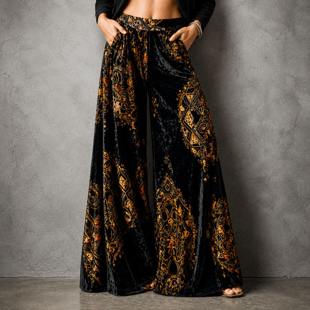 LUCY | Wide-leg pants with boho print - Liora Melbourne