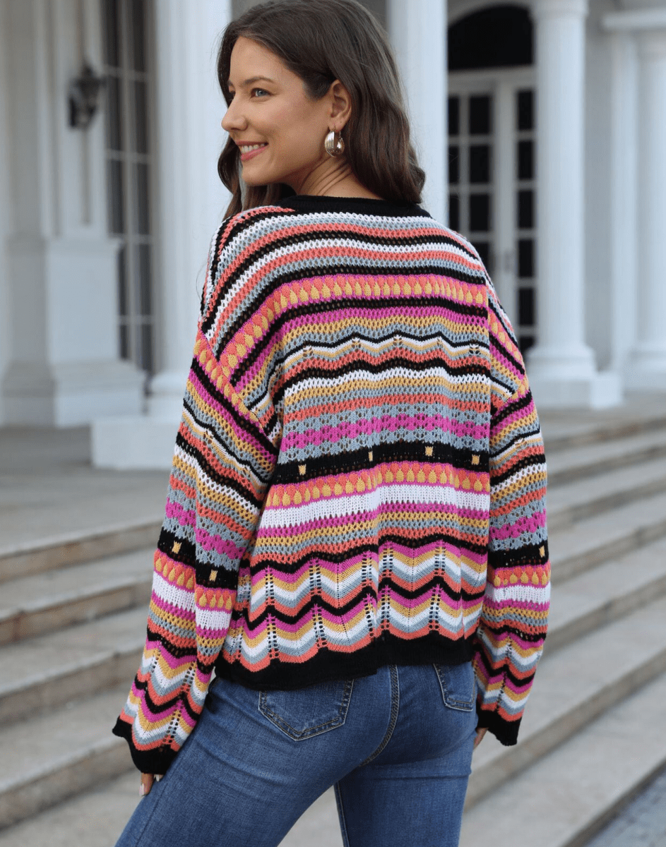 ZARA | Knitted jumper with colour-block detail - Liora Melbourne