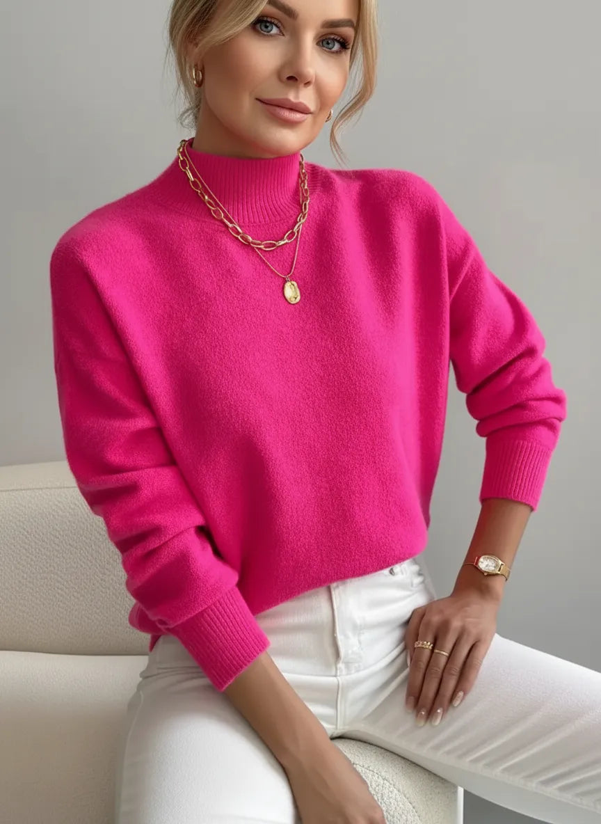 ELEANOR | Polo neck jumper with ribbed cuffs - Liora Melbourne