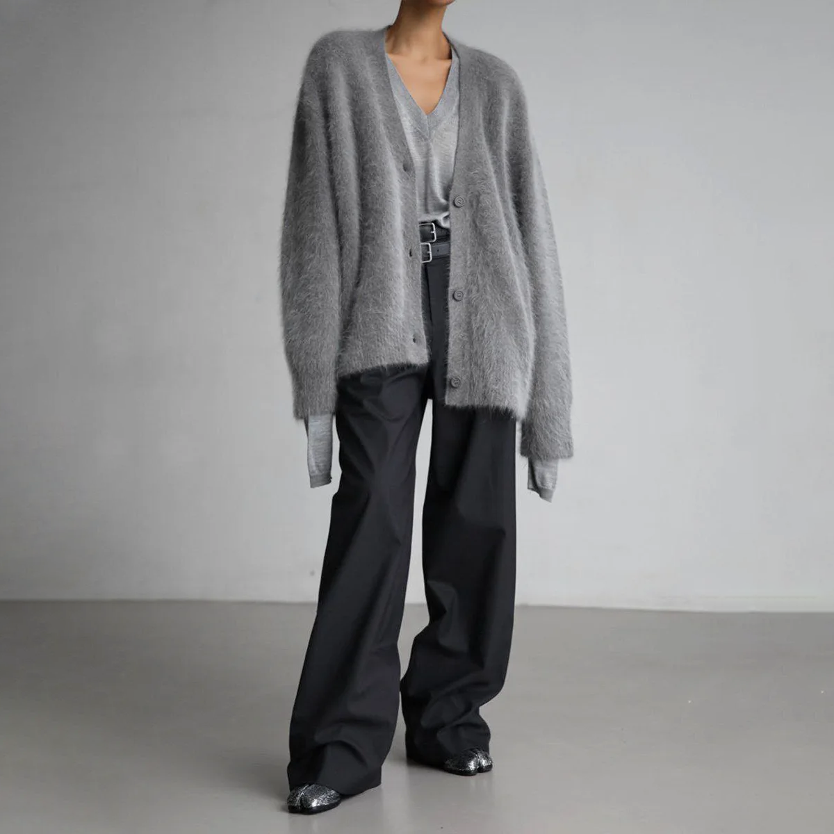 FREYA | Oversized knitted cardigan with button front - Liora Melbourne