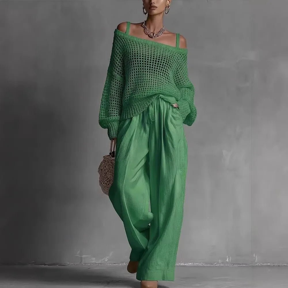 CLARIBEL | Set with wide-leg trousers - Liora Melbourne