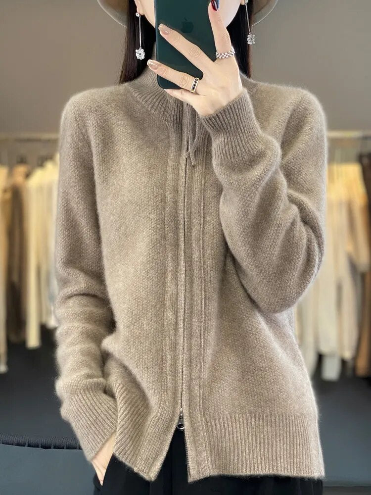 GEORGIA | Zip-up cardigan with pockets - Liora Melbourne