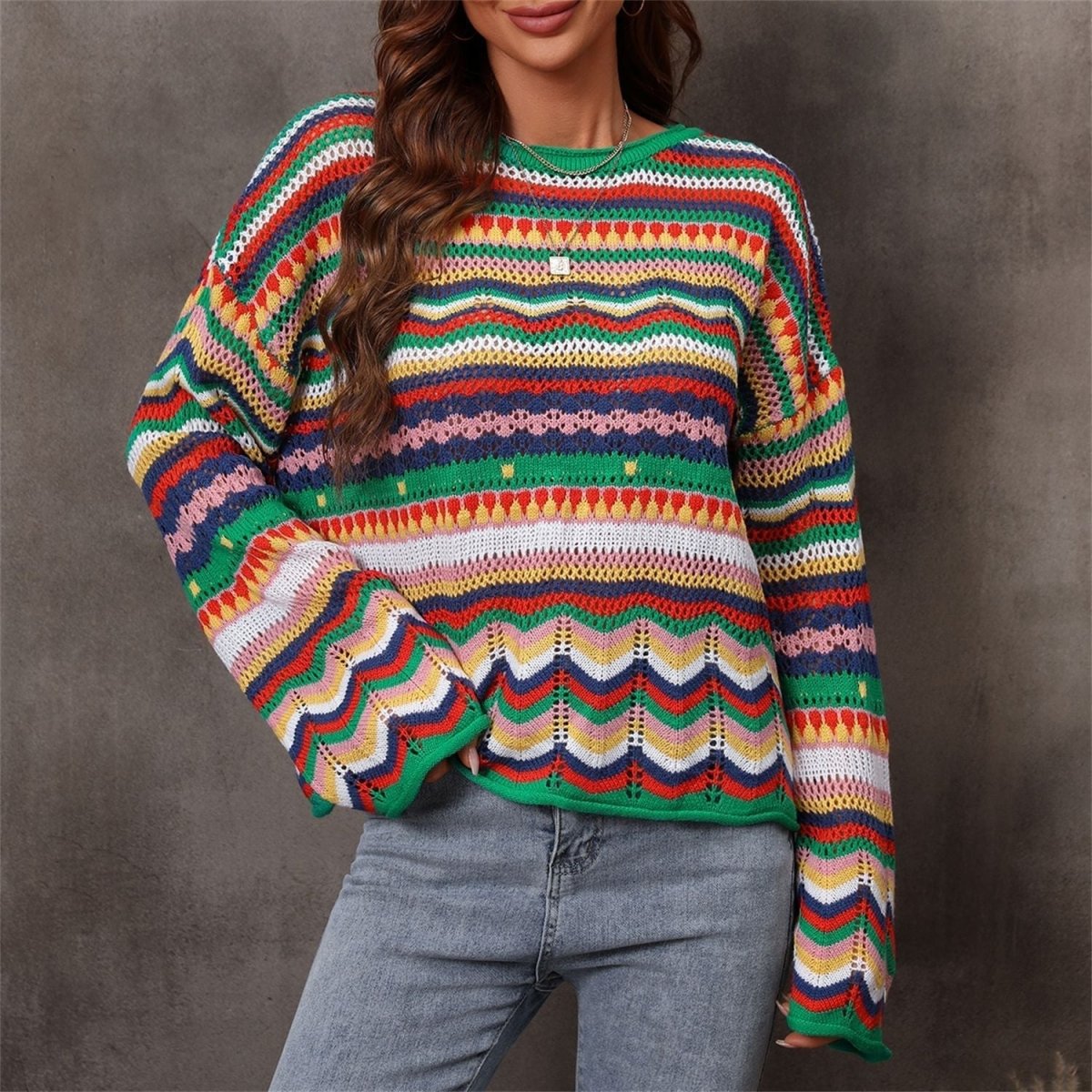 ZARA | Knitted jumper with colour-block detail - Liora Melbourne
