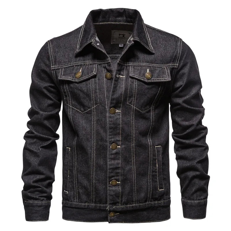LIAM | Denim jacket with biker styling - Liora Melbourne