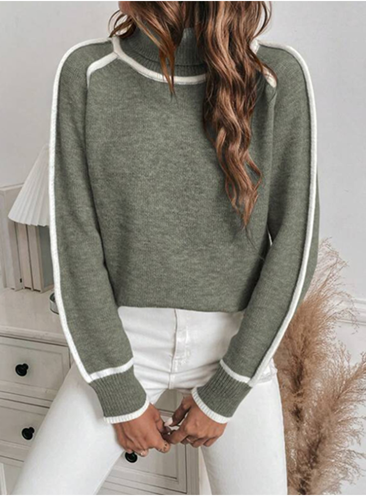 VERA | Turtleneck jumper with pattern detail - Liora Melbourne