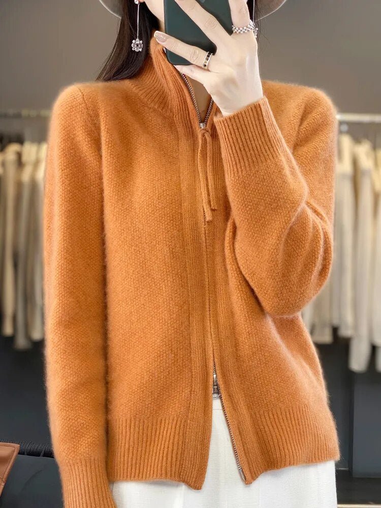 GEORGIA | Zip-up cardigan with pockets - Liora Melbourne