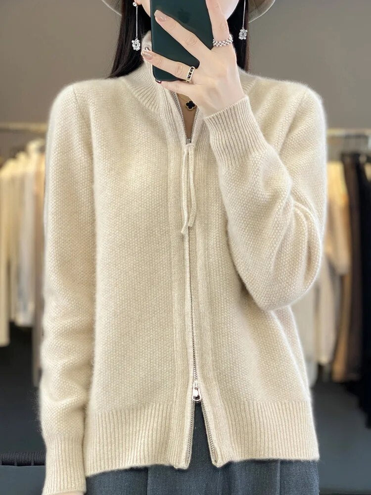 GEORGIA | Zip-up cardigan with pockets - Liora Melbourne