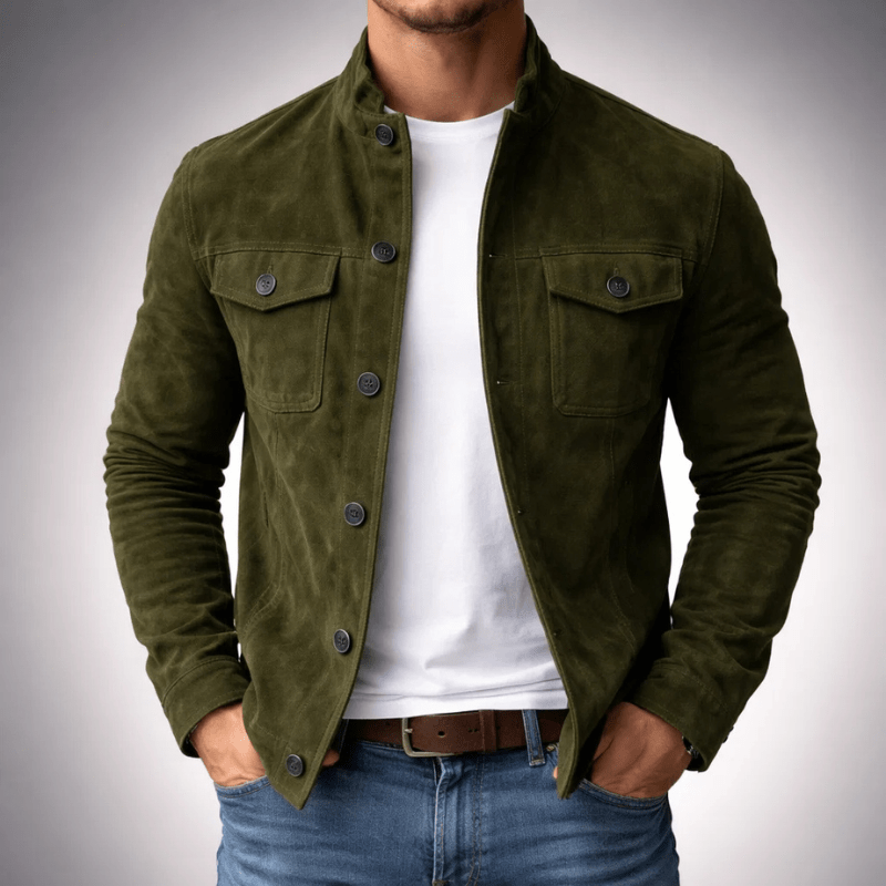OLIVER | Suede jacket with chest pockets