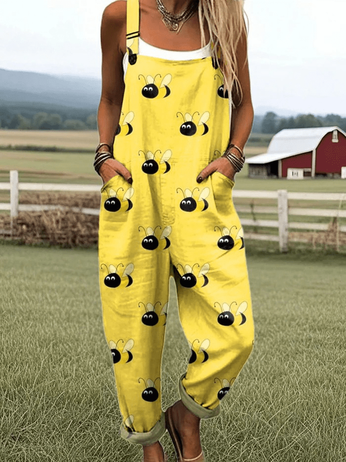 BUMBLE BLISS | Jumpsuit with cartoon bee print - Liora Melbourne
