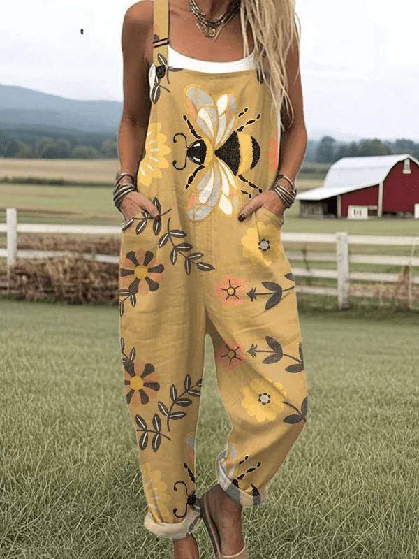 FLORA | Jumpsuit with floral bee print - Liora Melbourne