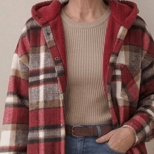 PIPER | Hooded shacket with flannel fabric - Liora Melbourne
