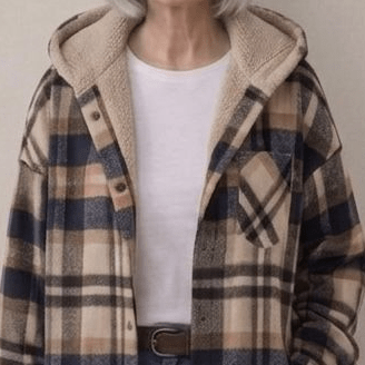 PIPER | Hooded shacket with flannel fabric - Liora Melbourne