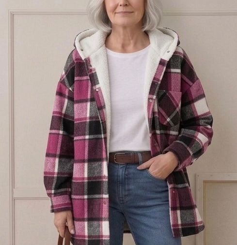 PIPER | Hooded shacket with flannel fabric - Liora Melbourne