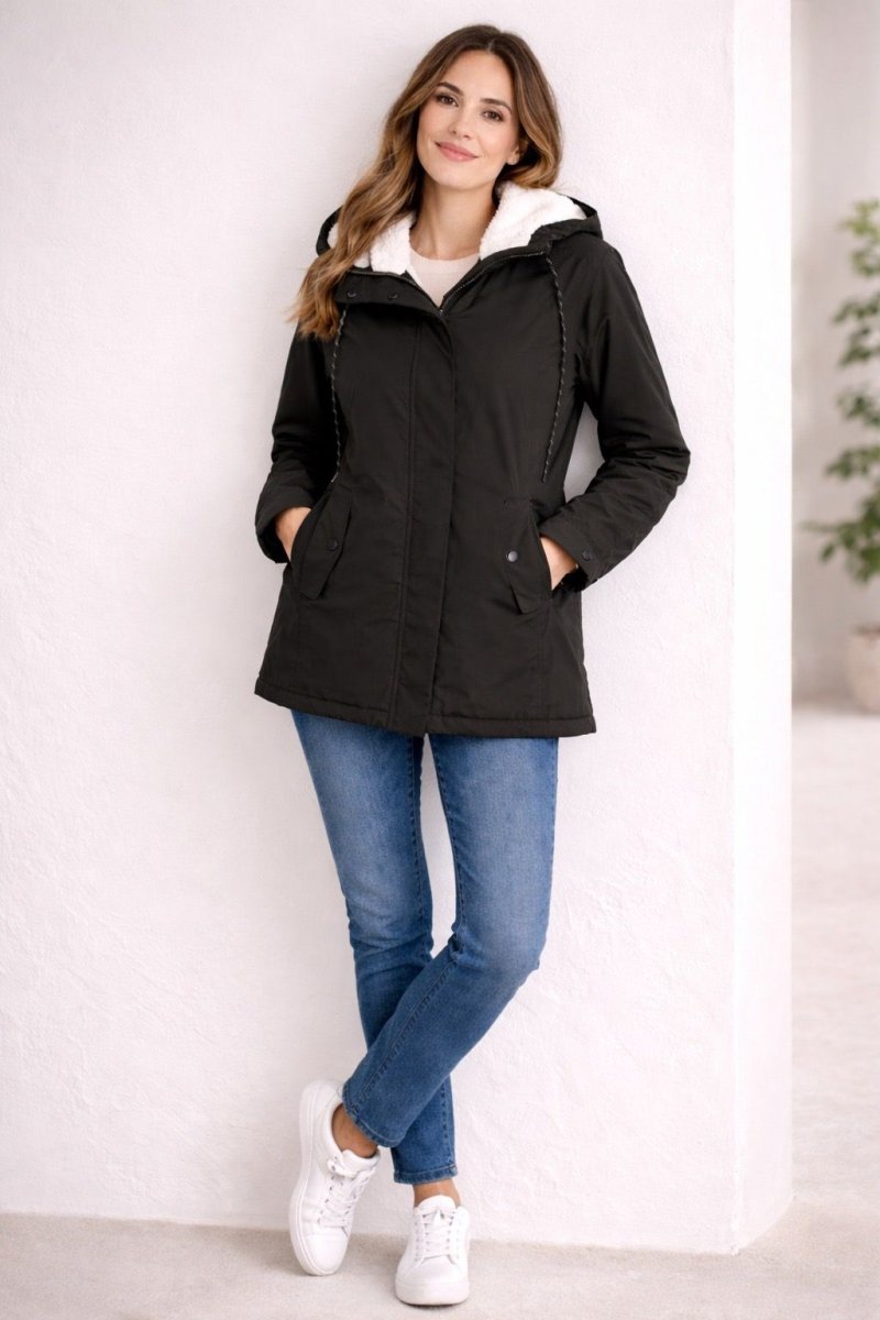 SIENNA | Long winter coat with hood - Liora Melbourne