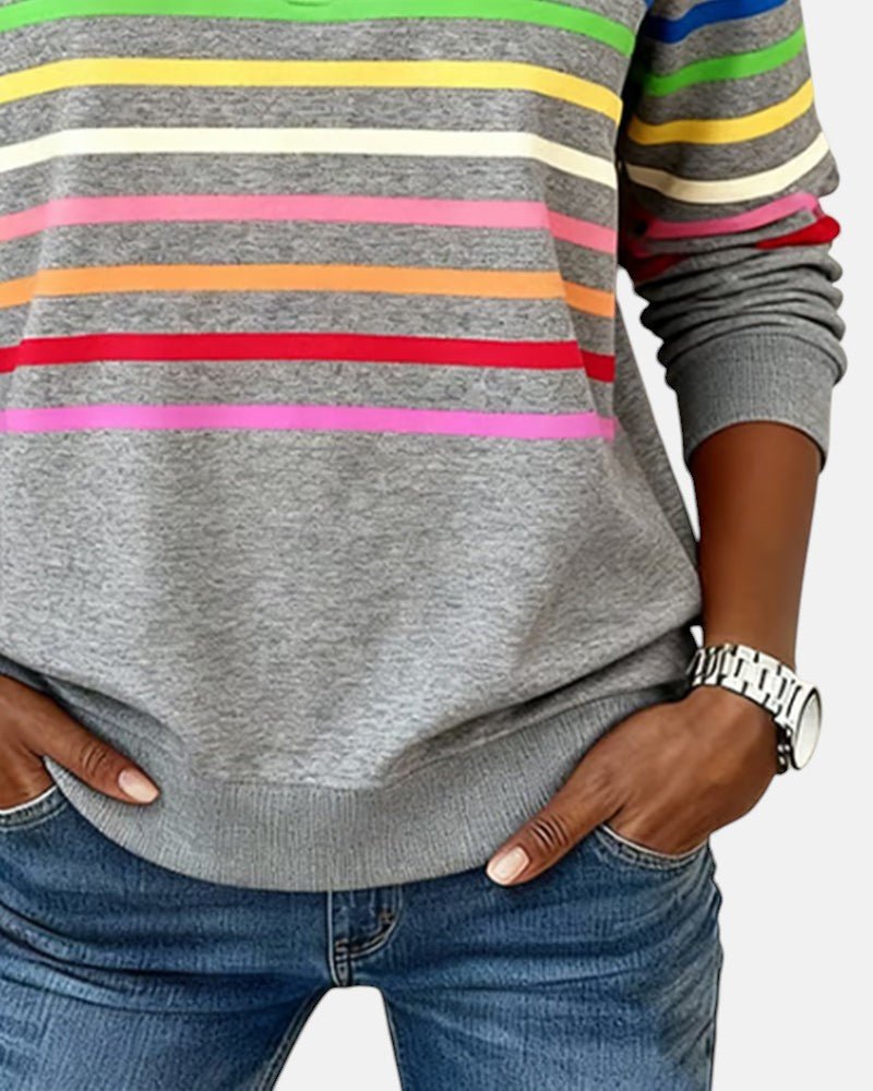 WREN | Zip sweatshirt with rainbow stripes - Liora Melbourne