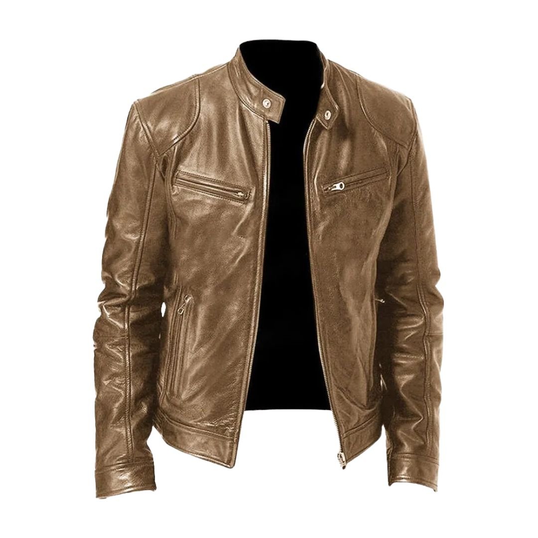 KYLE | Leather jacket with casual fit - Liora Melbourne