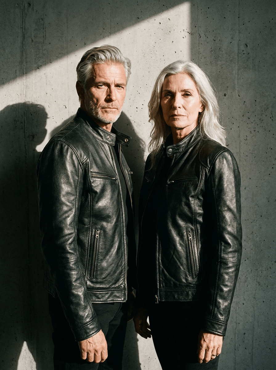 KYLE | Leather jacket with casual fit - Liora Melbourne
