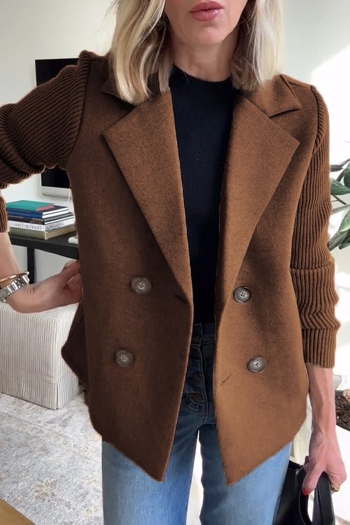 CAMRYN | Blazer with contrast knit sleeves - Liora Melbourne