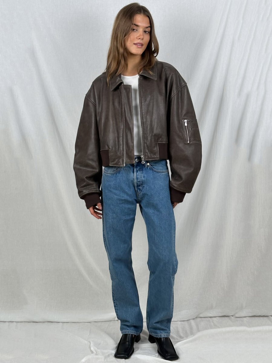 NOVA | Cropped bomber jacket with zip - Liora Melbourne