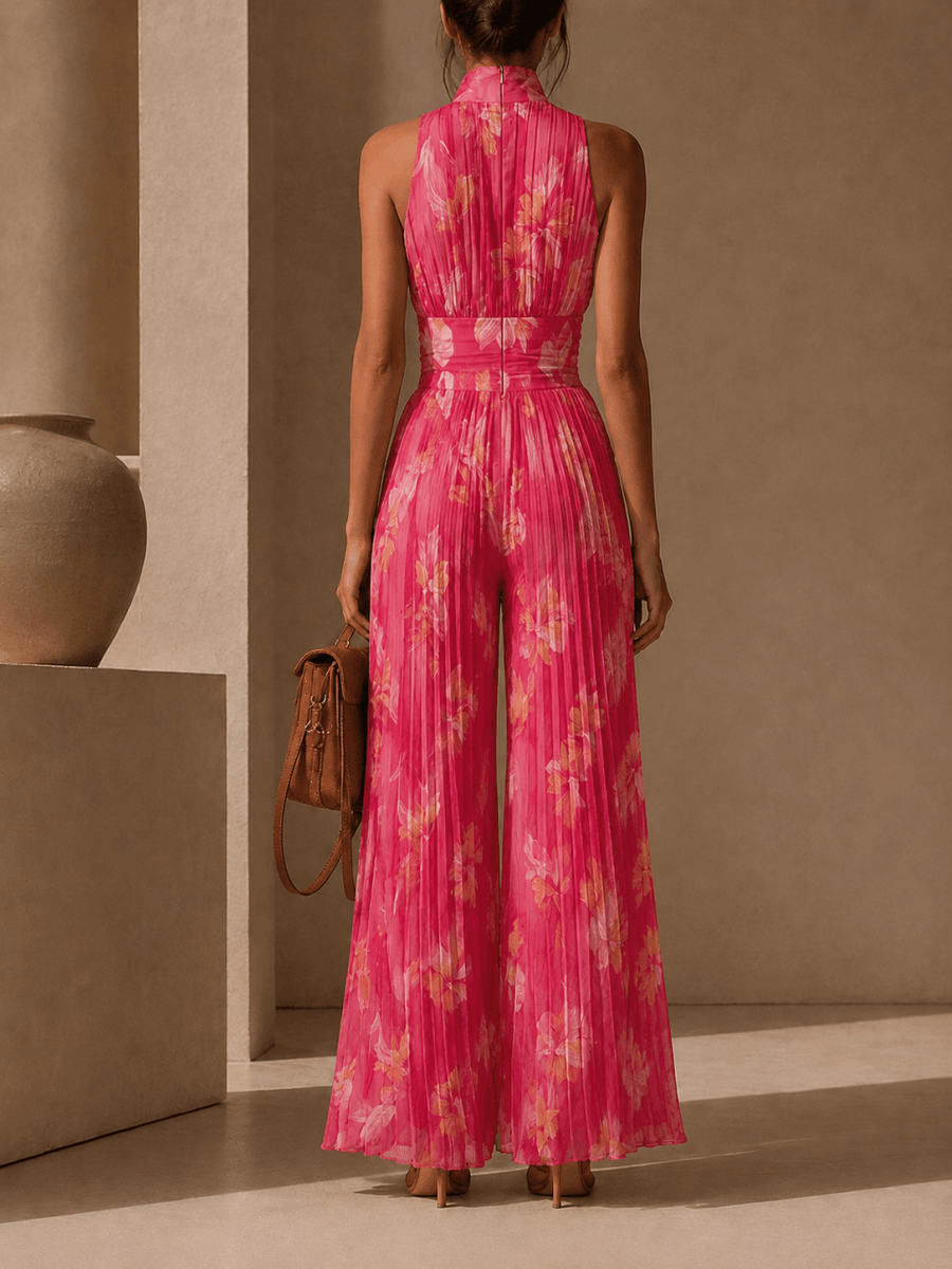 CAELIA | Wide-leg jumpsuit with pleated front - Liora Melbourne