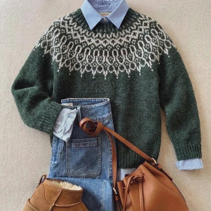 FREYA | Knit jumper with Nordic pattern - Liora Melbourne