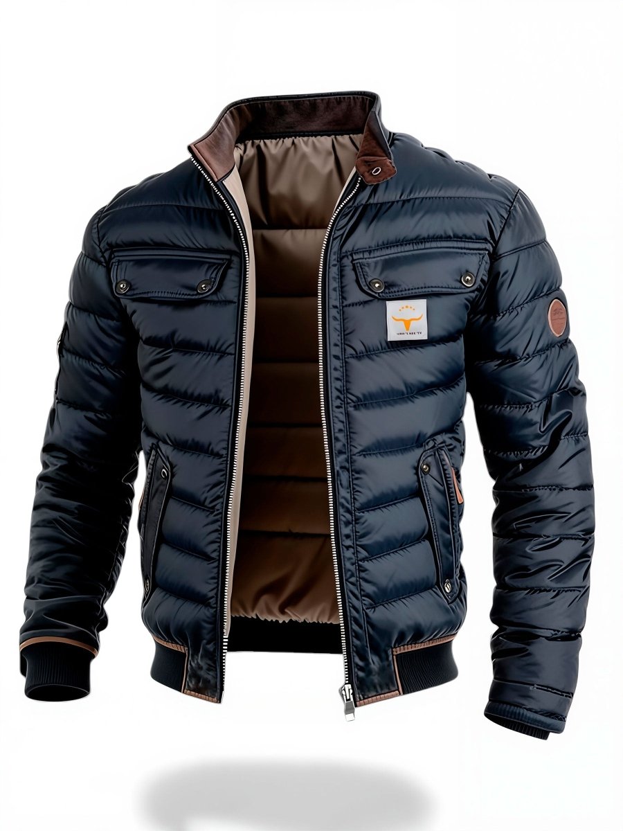 NOAH | Quilted jacket with leather-look panels - Liora Melbourne