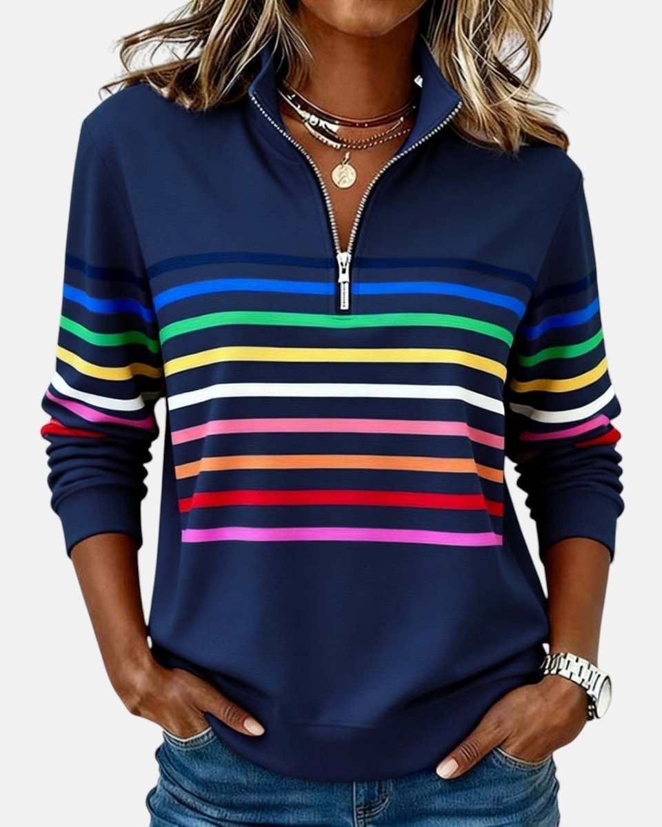 WREN | Zip sweatshirt with rainbow stripes - Liora Melbourne