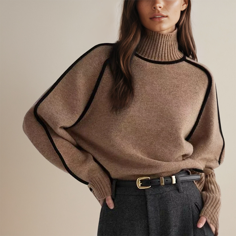 BELLA | Turtleneck jumper with ribbed trim - Liora Melbourne