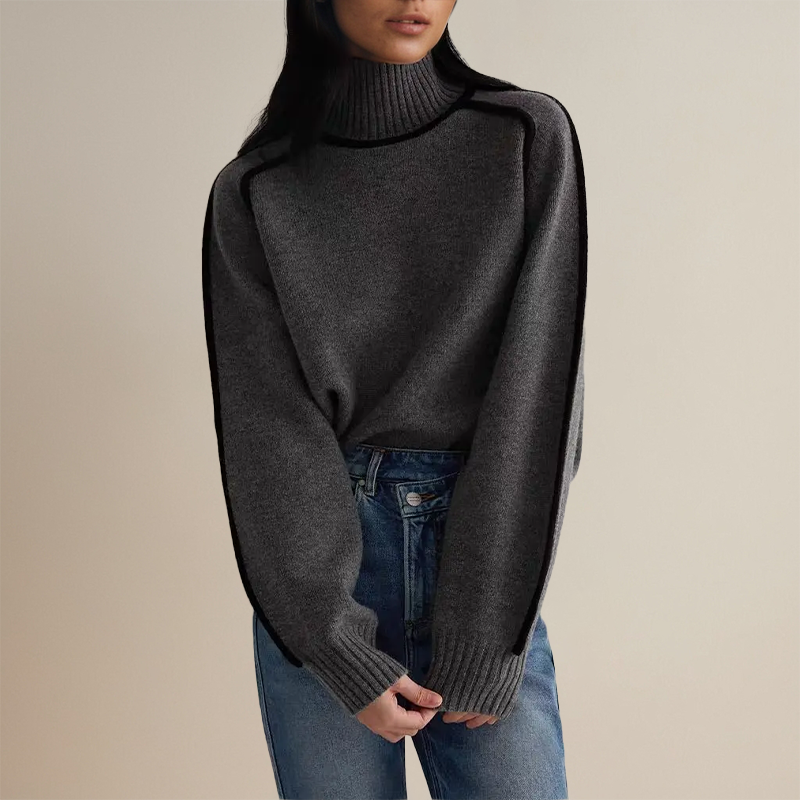 BELLA | Turtleneck jumper with ribbed trim - Liora Melbourne