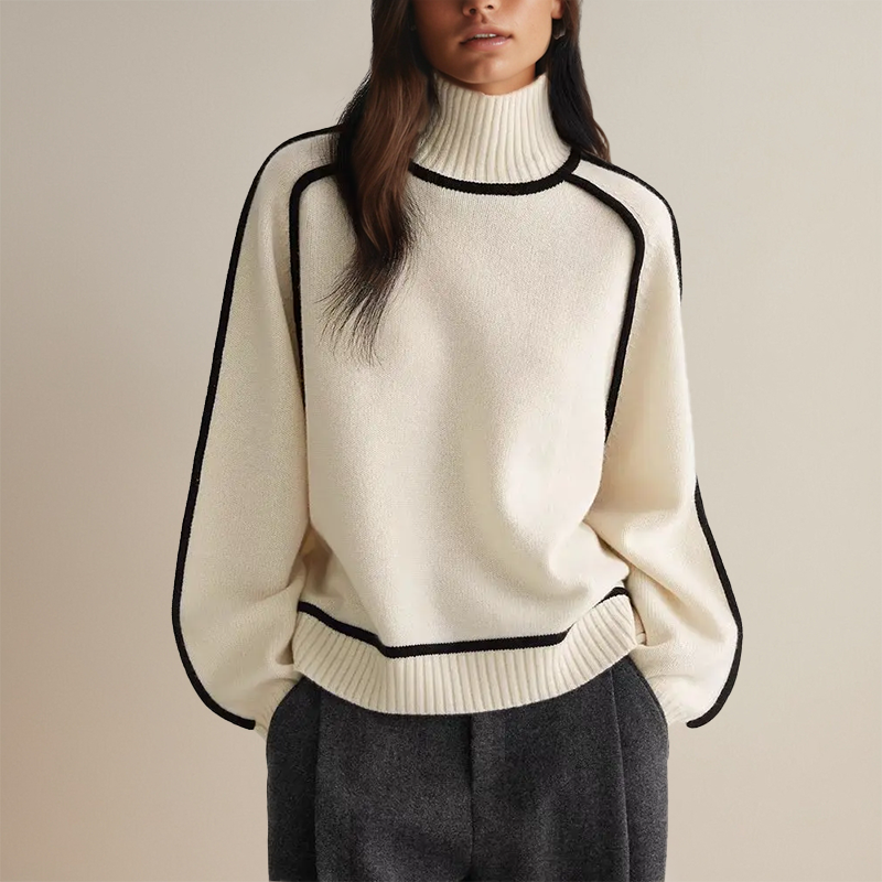 BELLA | Turtleneck jumper with ribbed trim - Liora Melbourne