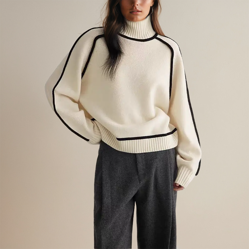 BELLA | Turtleneck jumper with ribbed trim - Liora Melbourne