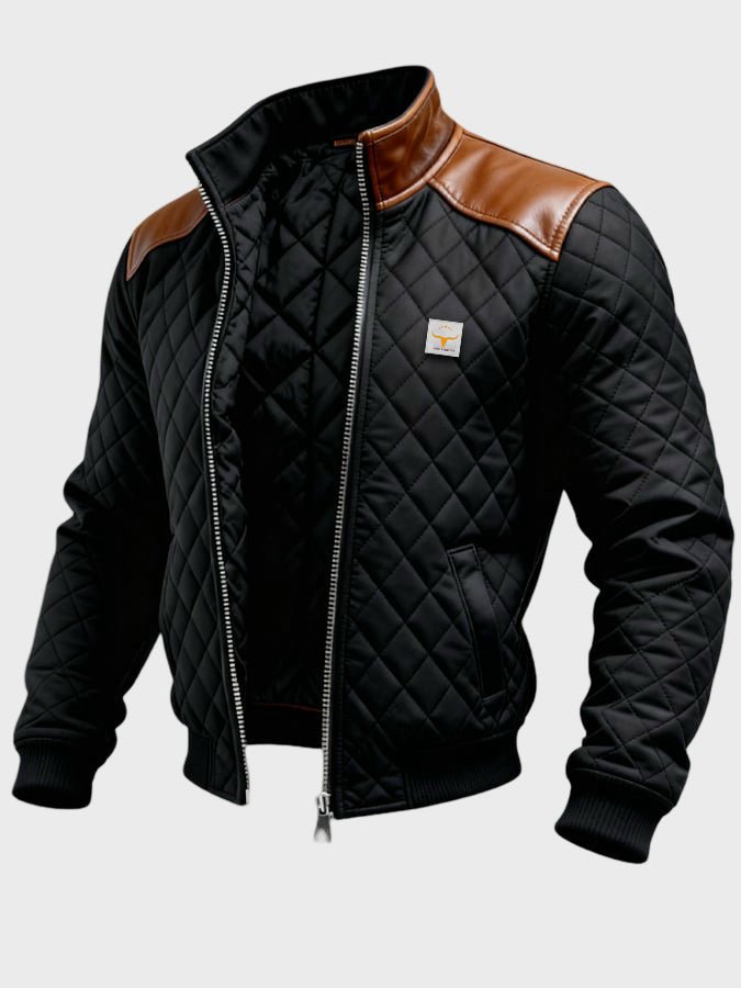 ADRIAN | Jacket with leather shoulders - Liora Melbourne
