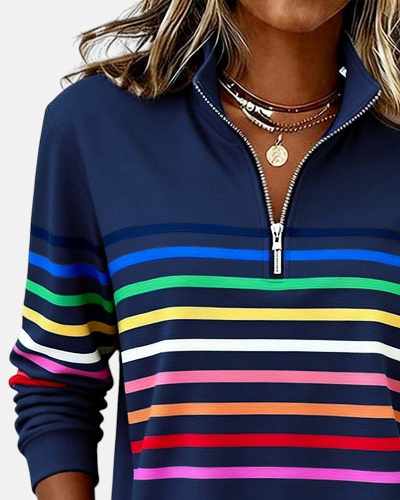 WREN | Zip sweatshirt with rainbow stripes - Liora Melbourne