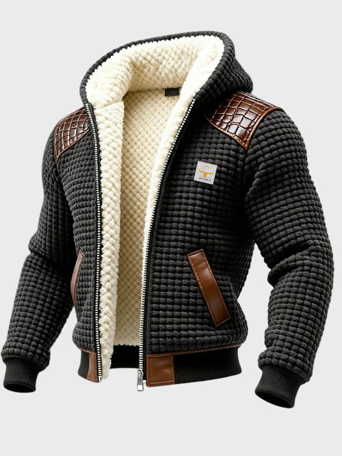 JULIAN | Jacket with embossed leather texture - Liora Melbourne