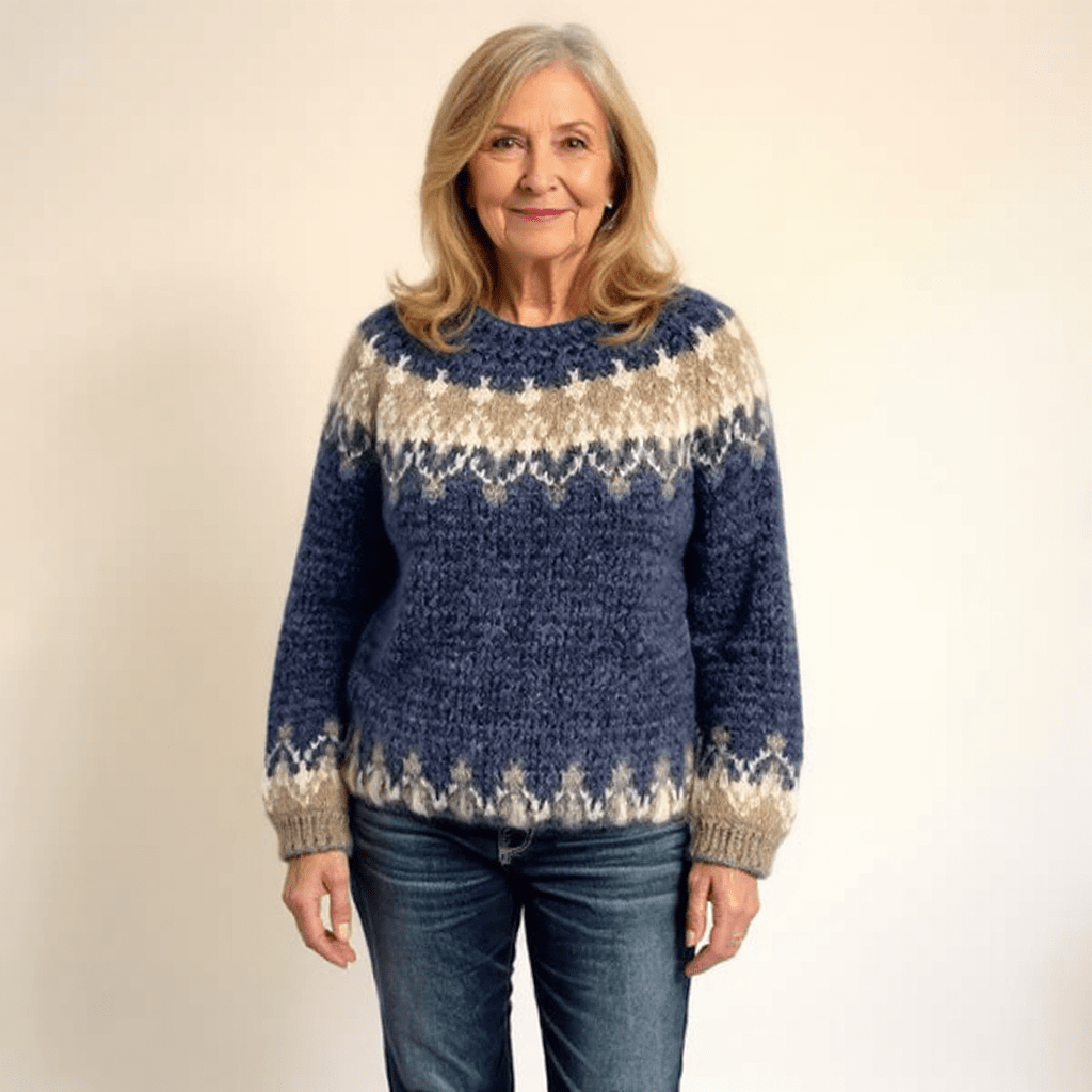 SAMANTHA | Icelandic jumper with patterned knit - Liora Melbourne