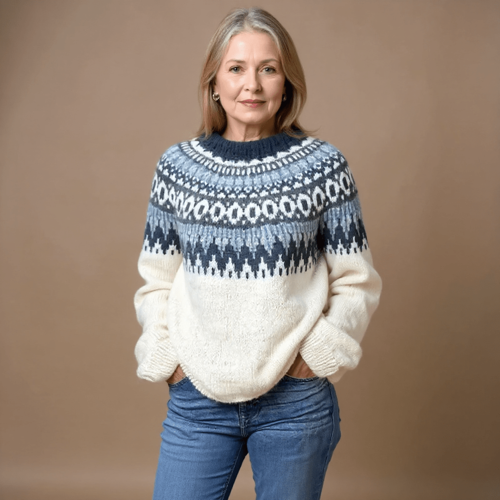 MAECEY | Icelandic knit jumper with patterned detail - Liora Melbourne