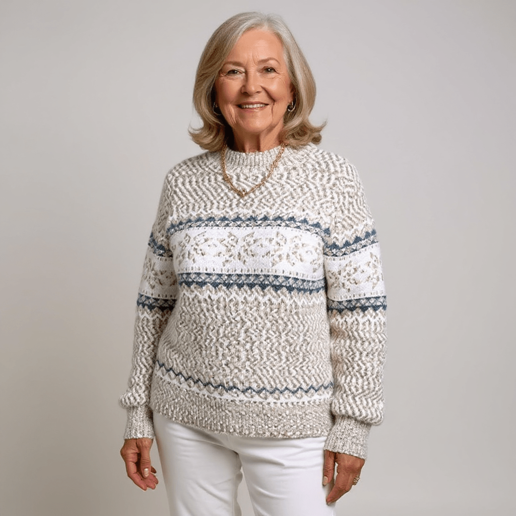 MELANIE | Icelandic knit jumper with patterned design - Liora Melbourne