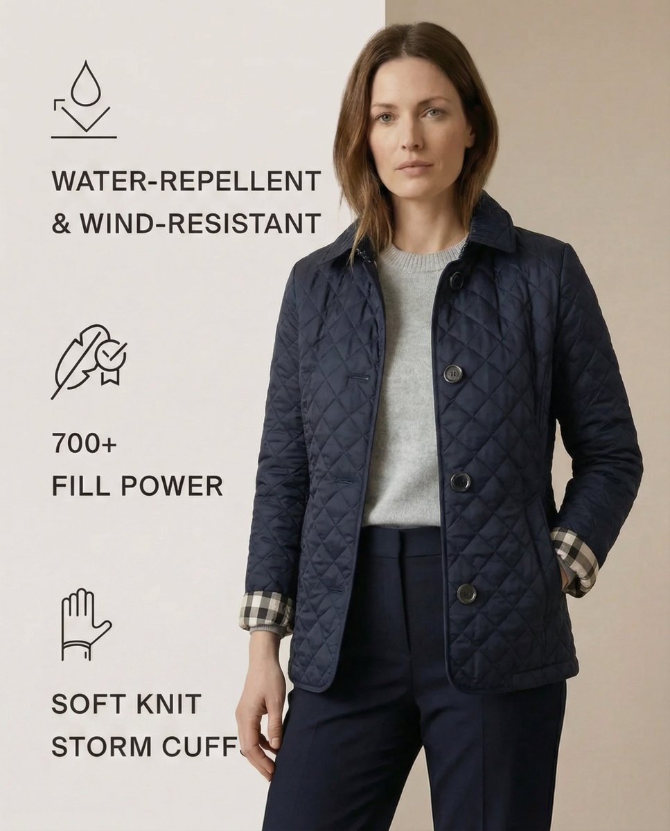 GRACE | Quilted jacket with button-up front - Liora Melbourne