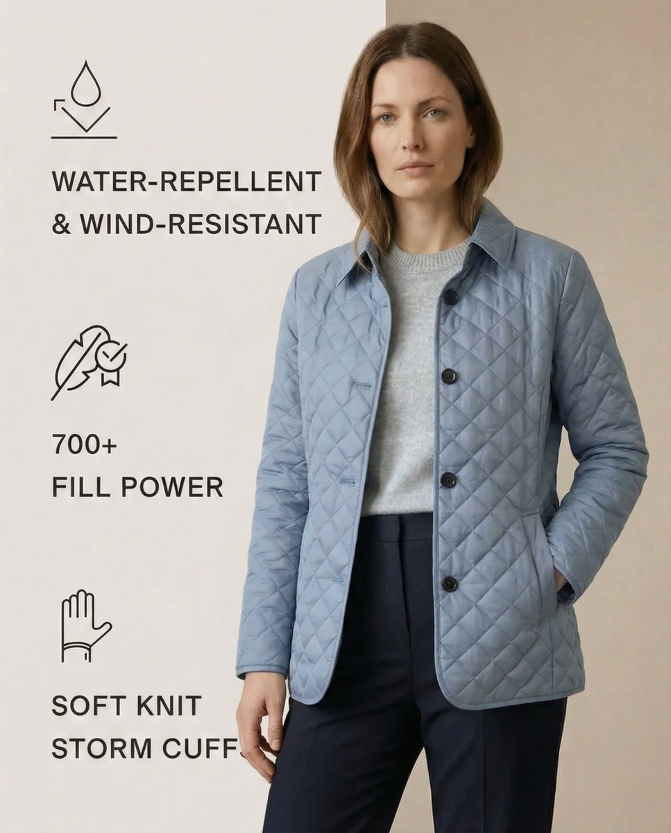 GRACE | Quilted jacket with button-up front - Liora Melbourne