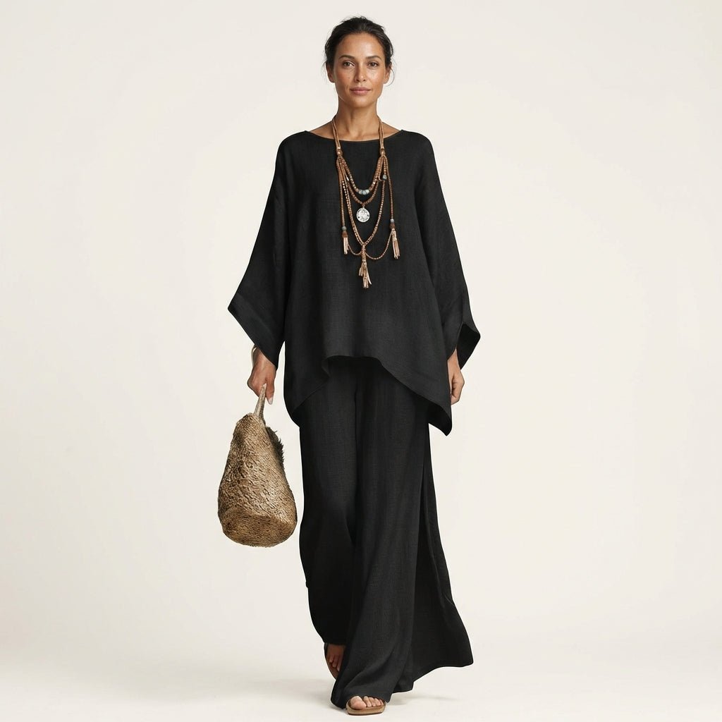 MAJOLIE | Set with wide-leg trousers - Liora Melbourne